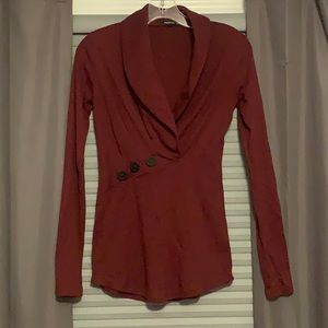 Long sleeve maroon top from Patty Boutik